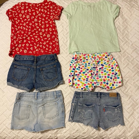 Pre-Owned Girls Shorts Shirts Size 6-7 Gap Cherokee Old Navy Childrens Place Lot - Picture 2 of 14